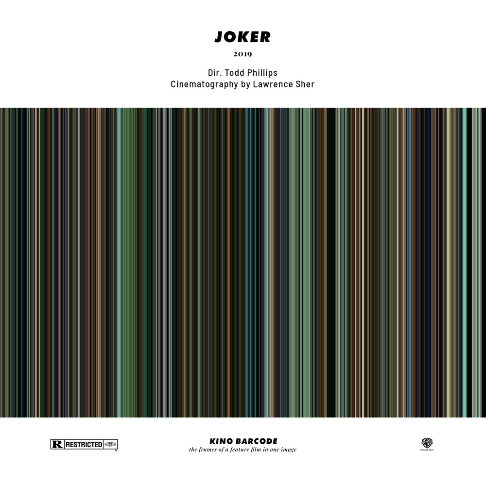MovieBarcodes's tweet photo. RT @KinoBarcode: JOKER (2019)
Dir. Todd Phillips
Cinematography by Lawrence Sher
Distributed by Warner Bros. Pictures
Rated R

#joker #toddphillips #moviebarcode #filmbarcode #filmart #cinema #movies #films #cinephile #movieposter #filmposter #alternativ… https://t.co/XkMMf6fCGn
