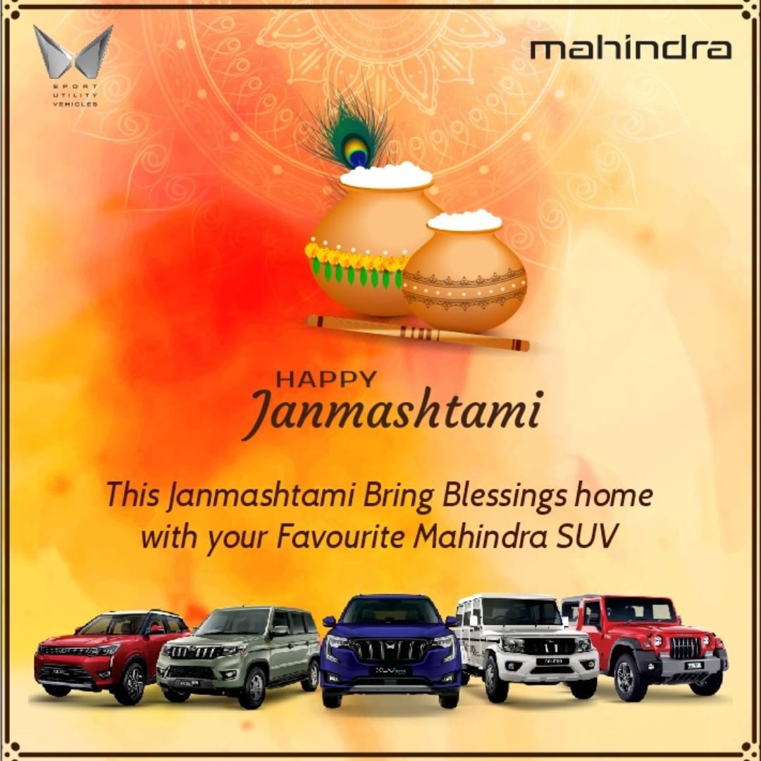 pvt_prime's tweet photo. May Lord Krishna always bestow upon you happiness, love, prosperity and peace.
#HappyJanmashtami #Mahindra #SUV #blessings https://t.co/lV04HwOx0T