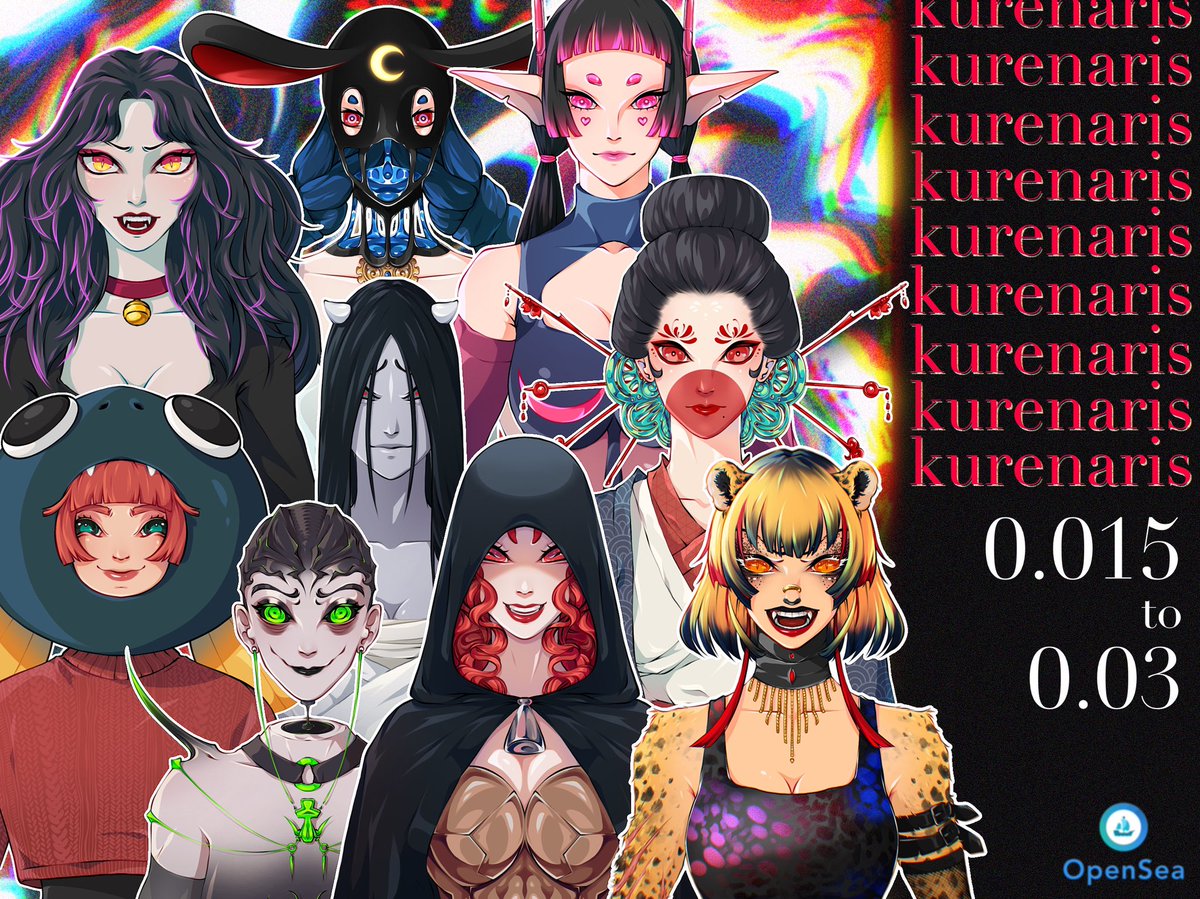 ❤️‍🔥❤️‍🔥 NEW DROP ❤️‍🔥❤️‍🔥

🩸kurenaris🔥

floor price 0.015 eth

🔻🔻visit my collection 🔻🔻
opensea.io/collection/kur…

I’M BACK !!!!!

#NFT #NFTTHAILAND #NFTCommunitys #NFTdrops #NFTThaicommunity #NFTartist #NFTArts #NFTartwork #NFTs