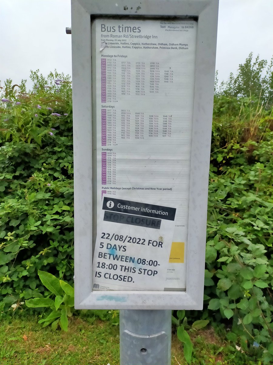 TTProspectism's tweet photo. @StagecoachGM Thanks for replying, I think tfgm knows about this has last night I noticed this on a bus stop affected by the road closure from TFGM https://t.co/DPvuTZYI7B