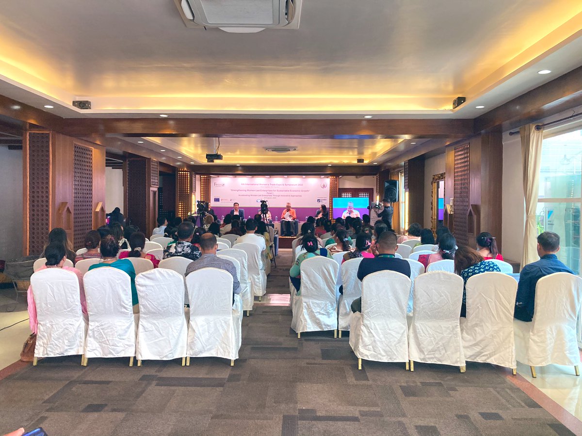 himabista's tweet photo. Day 2 of 6th Intl Women’s Trade Expo starts with the symposium! 1st panel “Accelerating Women-Led Enterprises Through Innovative Approaches”💪🏽 beautifully moderated by none other than @samathapa 
#FWEAN #IWTE #WomenInBusiness #FweanEmpowers 🇳🇵💪🏽🙏🏽 https://t.co/Eh4HL8Yxs0