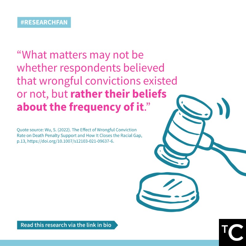 CentreMY_'s tweet photo. Do some supporters of the death penalty advocate it regardless of wrongful conviction rates? If so, why? This research recommended by TC Researcher and #ResearchFan, @jiavern_ explores the factors behind the support for capital punishment, and how they transcend demographics: