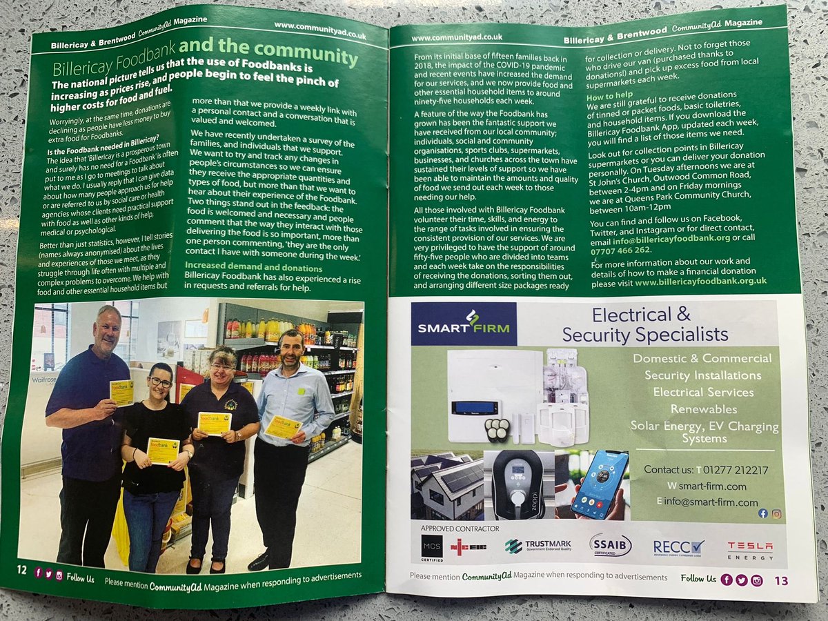 An article about Billericay Foodbank 🙏🙏