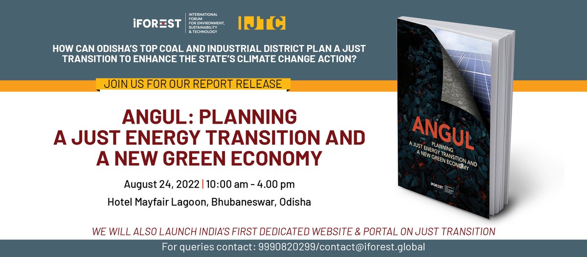 IJTC_India's tweet photo. Join us for the release of our latest study to discuss #JustTransition pathway for #Odisha's biggest #coal district &amp; industrial hub,which stands at the cusp of big expansion in coal production &amp; coal-based industries. Join us in Bhubaneswar/online through https://t.co/DSk9eKGube https://t.co/9G87wr9Zuq