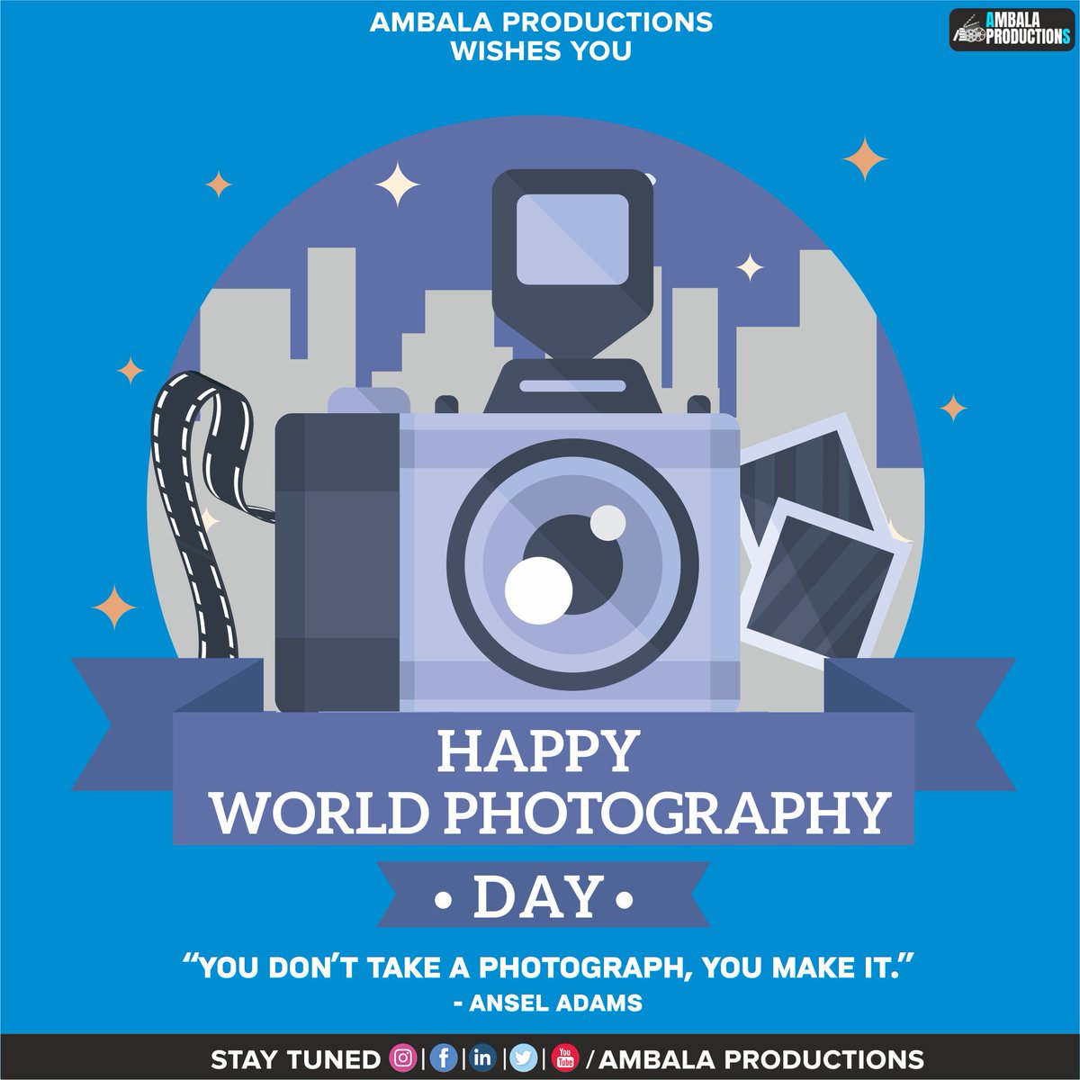 AmbalaPro's tweet photo. Happy World Photography Day 📸
.....
#ambalaproductions  #ambalaproduction #MusicDistribution #artistservices #instagrammusic #facebookmusic #musicpromotion #artistmanegment #PRmarketing #worldphotographyday https://t.co/E062ZFrLm1