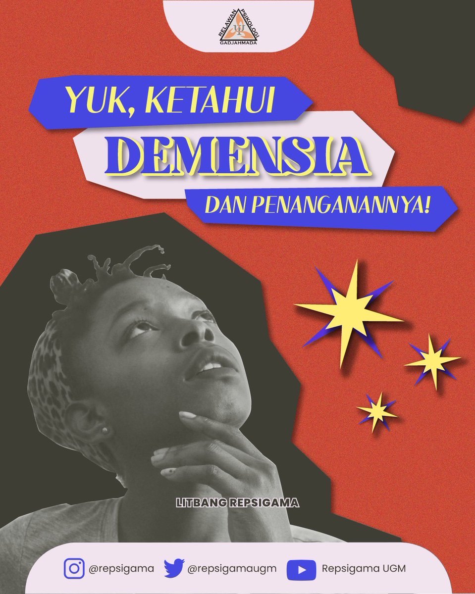 repsigamaugm's tweet photo. Teman-teman tau gak apa itu demensia?
Nah sebenarnya apa sih demensia itu? Kira-kira penanganan apa yang yang bisa dilakukan jika kita memiliki keluarga atau kenalan dengan demensia?
Yuk, cek konten litbang minggu ini! π
#Dementia #KontenLitbang #Repsigama https://t.co/Qu5jGcVFgy