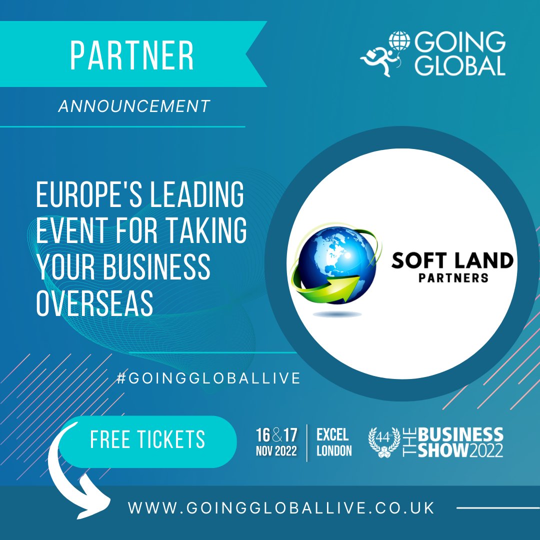 GoingGlobalLive's tweet photo. We are so excited to announce our partnership with @softlandpartner this November for Going Global Live! 

Get your FREE tickets here: https://t.co/lrNApMRSDq #GoingGlobalLive #GGLive #GGpartner https://t.co/oARWE1SeFD