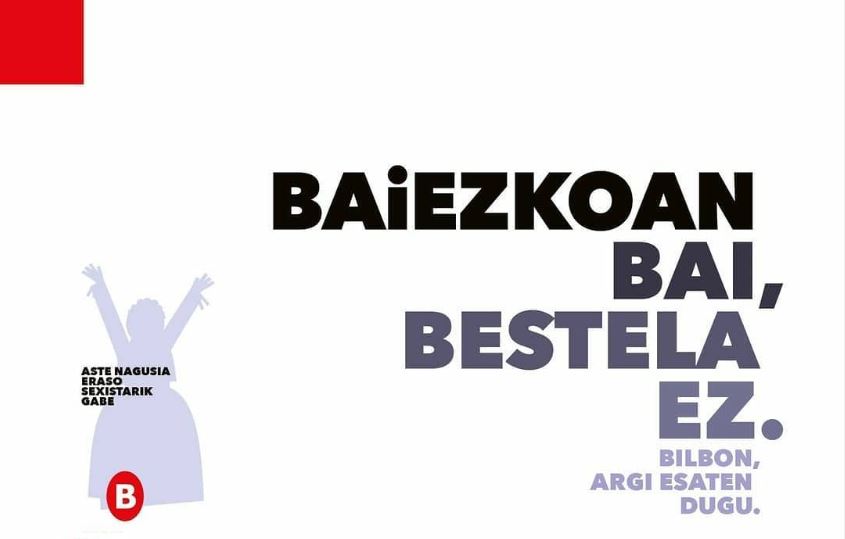 Mañana comienza #AsteNagusia2022. Y para tener unas felices fiestas en las que disfrutemos de una forma sana y segura, nunca está de más recordar que NO es NO. Y un silencio no significa sí.

#GrupoSSI 
<a href="/bilbao_udala/">Bilbao [Udala - Ayuntamiento]</a> <a href="/MarijaiaBilbao/">#AsteNagusia Bilbao</a> <a href="/konpartsak/">Bilboko Konpartsak</a> <a href="/bilbao_jaiak/">Bilbao Jaiak</a>
