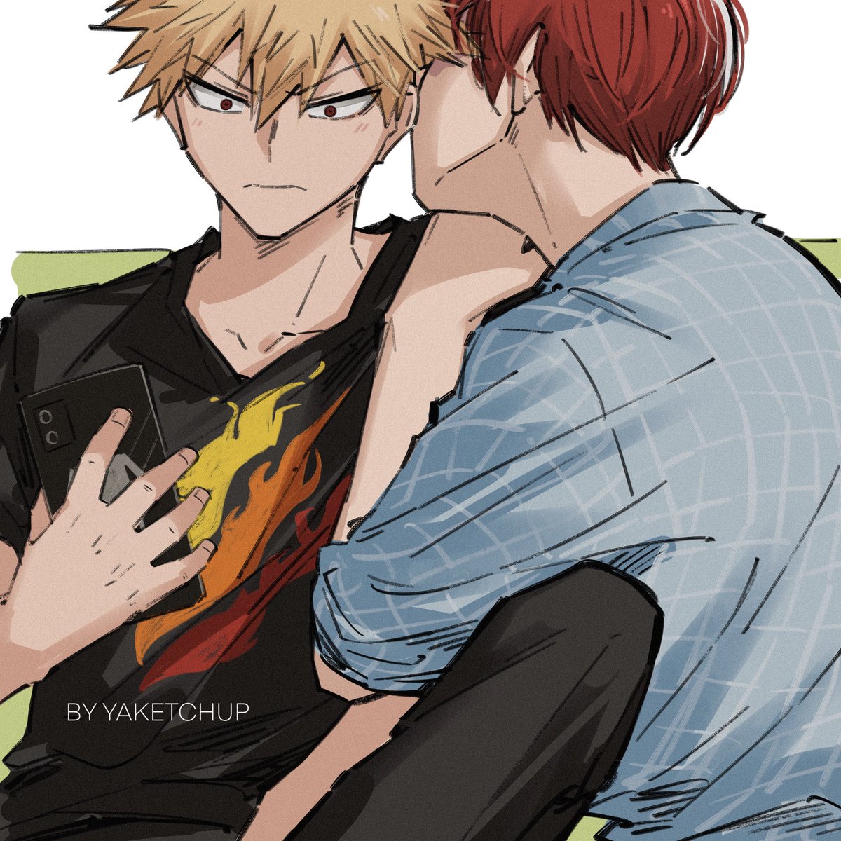 爆豪勝己 「скетчу лучших мальчиков day 19 - pay att」|yaketchup🤞COMMS OPENのイラスト