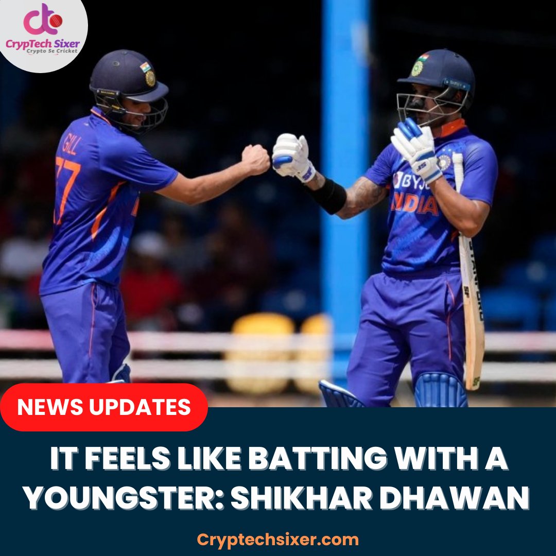 CrypTechSixer's tweet photo. IND vs ZIM 2022: @SDhawan25 Enjoying Batting With Youngster @ShubmanGill 
#indvszim #ctsixer #ShikharDhawan #ShubhamGill #cricketnews #cricket #CrypTechSixer https://t.co/RCCN6D3G7s