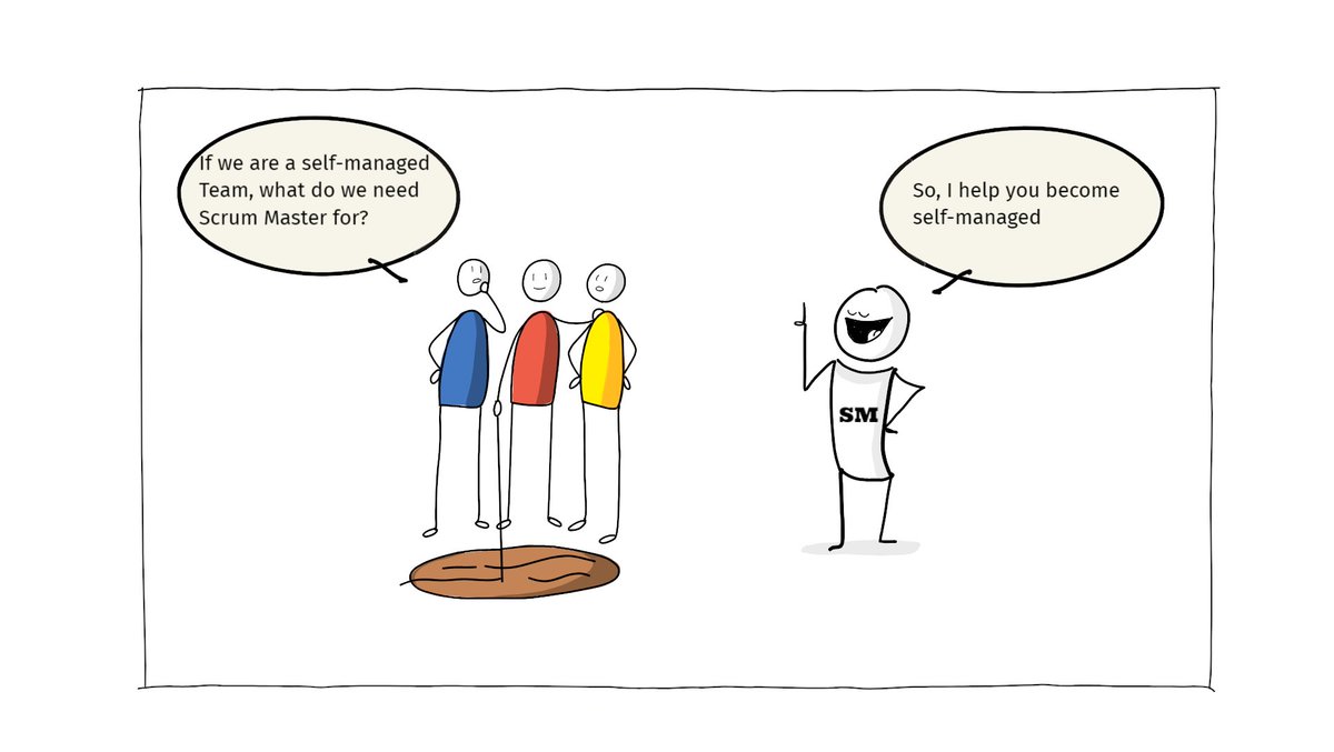 MantraLean's tweet photo. This is one question that comes quite often in Scrum Training, what does scrum master actually do? 
Scrum is easy to understand BUT what is not easy is to facilitate and coach teams towards self-management!
#scrum #agile #scrummaster https://t.co/gzSE39a1T2