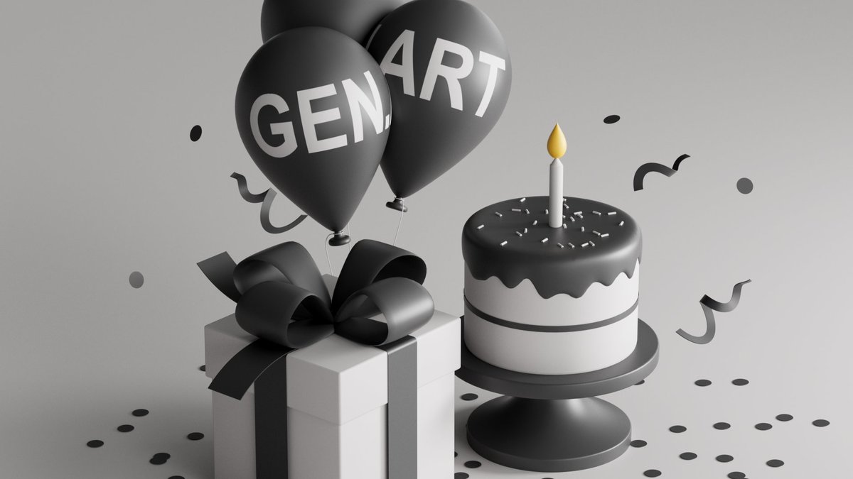 GEN.ART (@gen_dot_art) on Twitter photo Only 8 days until our 1st Birthday! 🎉🥳🍾
Graphic by the incredibly talented <a href="/danielzucco/">Dan Zucco</a>! Only 8 days until our 1st Birthday! 🎉🥳🍾
Graphic by the incredibly talented <a href="/danielzucco/">Dan Zucco</a>!