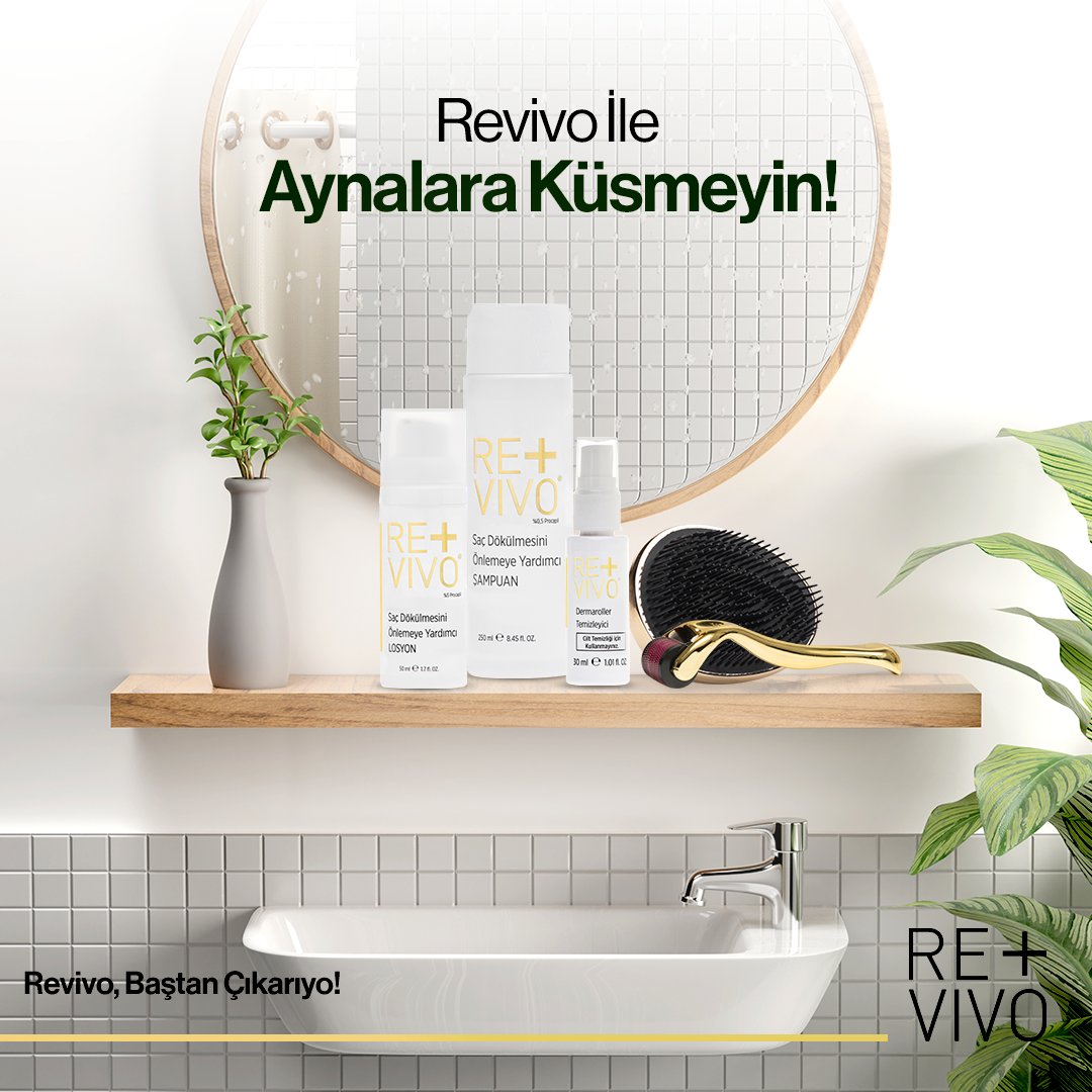 Revivotr's tweet photo. Revivo Saç Dökülmesini Önlemeye Yardımcı Bakım Seti ile aynalara küsmeyin! Daha güçlü ve sağlıklı saçlar Revivo ile mümkün!

Revivo, baştan çıkarıyo!

Revivo Saç Dökülmesini Önleyici Bakım Setini Eczanelerden ve Web sitemizden satın alabilirsiniz!

https://t.co/6k20BB2BfX https://t.co/r5i9nqTRj9