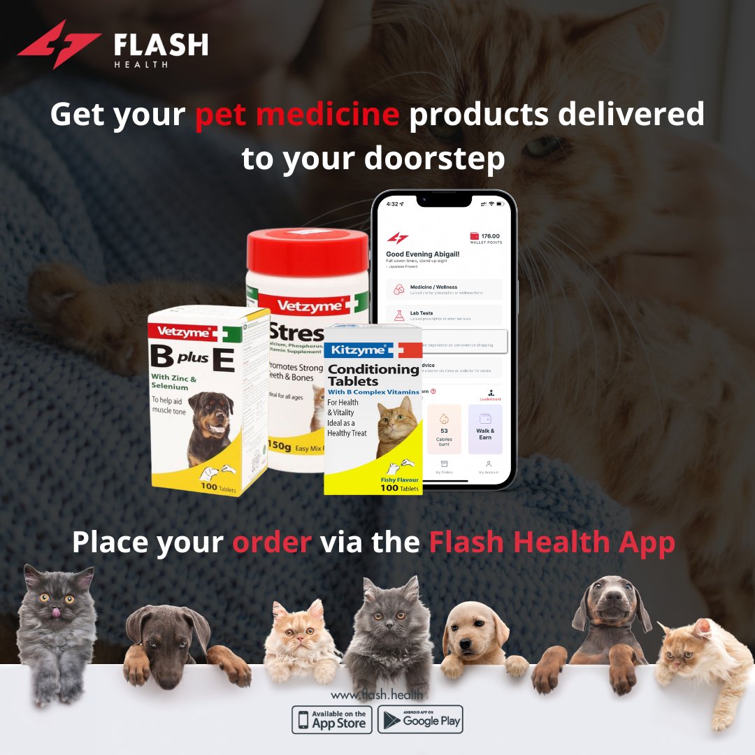 FlashHealthSL's tweet photo. Get your pet medicine product delivered to your doorstep
Place your order via the Flash Health App
#pet #petlovers #cat #dog #catmedicine #dogmedicine #order #experties #results #flashhealthsl #flashhealthapp #healthcare #pharmacy #diagnostics #homelabtests #onlinedelivery https://t.co/jz8XXj2ghR