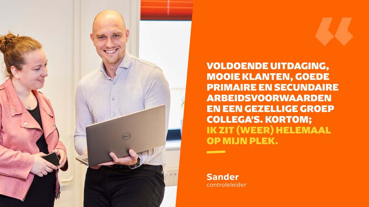 Voldoende 𝘂𝗶𝘁𝗱𝗮𝗴𝗶𝗻𝗴, mooie klanten, goede primaire en secundaire arbeidsvoorwaarden en een 𝗴𝗲𝘇𝗲𝗹𝗹𝗶𝗴𝗲 𝗴𝗿𝗼𝗲𝗽 𝗰𝗼𝗹𝗹𝗲𝗴𝗮’𝘀. Kortom; ik zit (weer) helemaal op mijn plek. - Sander, controleleider

#jonglaanbaan #jonglaan #samengaan