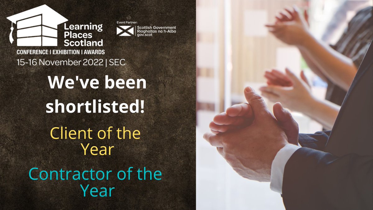 Official_McLH's tweet photo. We've been shortlisted for two @EduScotland Awards in November! Our Client of the Year entry for @EDCouncil has been successful and we've been shortlisted for Contractor of the Year. Best of luck to everyone who's been shortlisted 🤞🏆
#awardsshortlist #awards #learningplaces https://t.co/40YwTAPyHx
