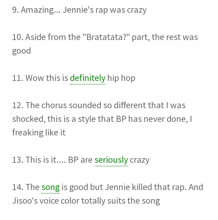 Jenniestanielov's tweet photo. Knetz reacts to jennie kim

- jennie's rap was crazy
- jennie is rapping,she's crazy
- amazing..Jennie's rap was crazy
- the song is good but jennie killed that rap.
- jennie's parts assaulted my heart
- it was so my type.. jennie's first part was too good 
- jennie was insane https://t.co/RL0mhB1zdR