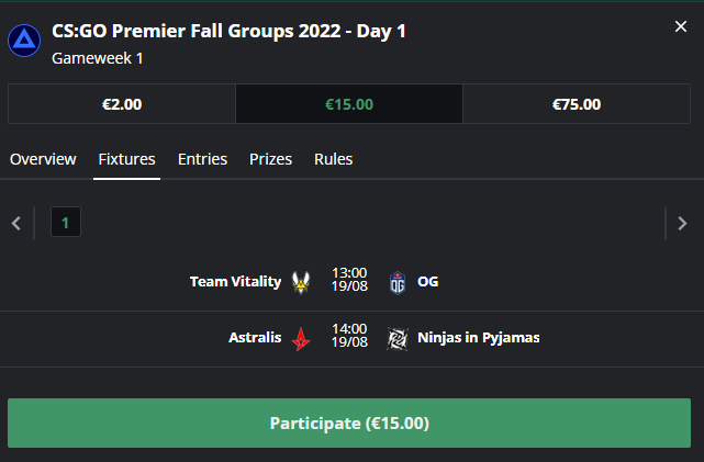 fanteam_esports's tweet photo. 🔥It's Friday and @CSGO is back! 🔥
Don't miss out on Day 1 of the CS:GO Premier Fall Groups 2022!
🔁It's the first big competition after the roster shuffle!🔁
Play now!🎯
▶️https://t.co/IyvjQcCL8W
⏰13h00 CET
#csgo #fantasy #csgofantasy #fanteam https://t.co/UeZw2h0Mnj