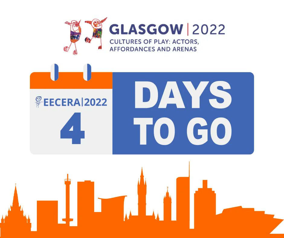 It's feeling very real now. Just 4 days to go until our 30th Conference, #EECERA2022. 
Do you have any questions? Comments? 
Please pop them in comments and we'll do our best to answer, or you can check out the FAQs here: buff.ly/3O3K7oB 
#EarlyYears #VisitScotland #EYFS