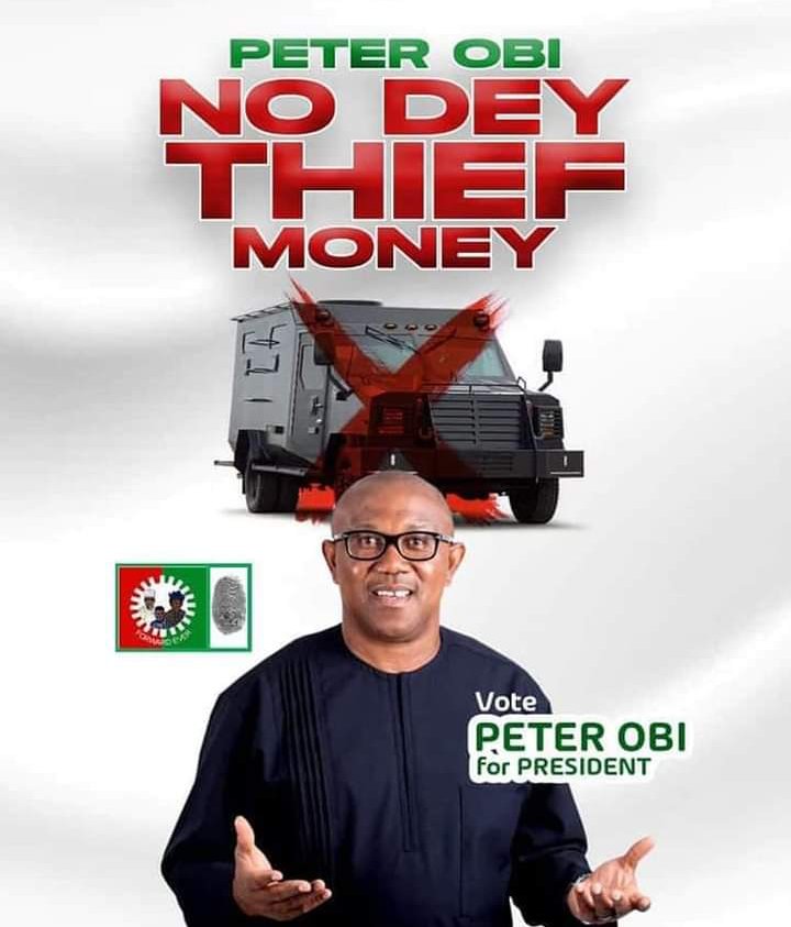 Peter Obi did not embezzle Anambra State's money, he won't embezzle Nigeria's money. He who is faithful in little, much shall be given. GO AND VERIFY.