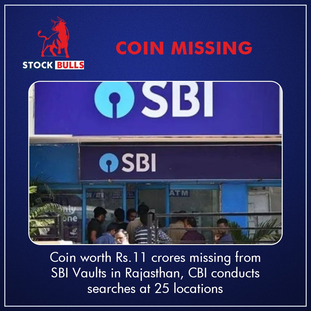 StockBullsin's tweet photo. Coin worth rs. 11 crores missing from SBI vaults in Rajasthan

#sbi #coinmissing #stockbull https://t.co/wtTs1kl0Ss