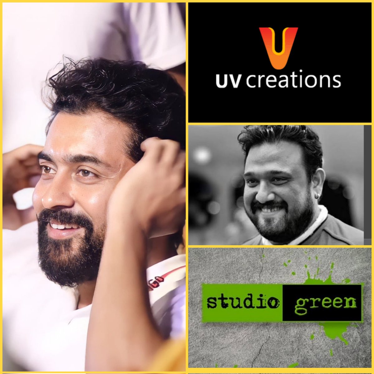 #SaloonUpdate 📢 
#Suriya42 Produced by Two Big Production House #Uvcreations and #StudioGreen 💥
Music Director Yet to Be confirm
Heroine - #PoojaHegde 
@Suriya_offl @directorsiva