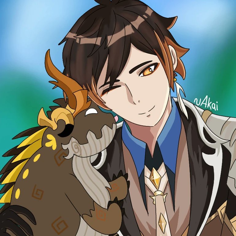 AkaiComics's tweet photo. Mi fanart de #Zhongli para el concurso de #GenshinImpact 
#fanart #digitalart #art #artist https://t.co/VRPfNtwkj9