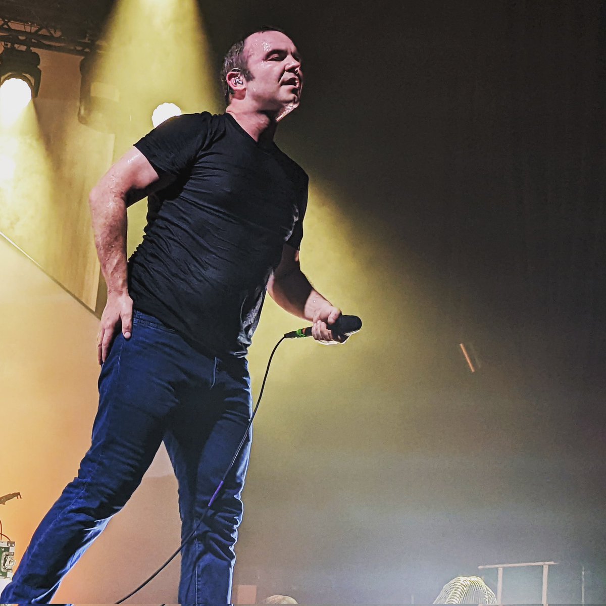Heilewelt's tweet photo. To say the @futureislands concert was sweaty would be the understatement of the year. The rain didn't make much of a difference in the level of wet of me afterwards. Again a concert for the heart, for rising the happiness level. Can't we do it tomorrow again? Pretty please? 😁 https://t.co/agEfIbdTnh
