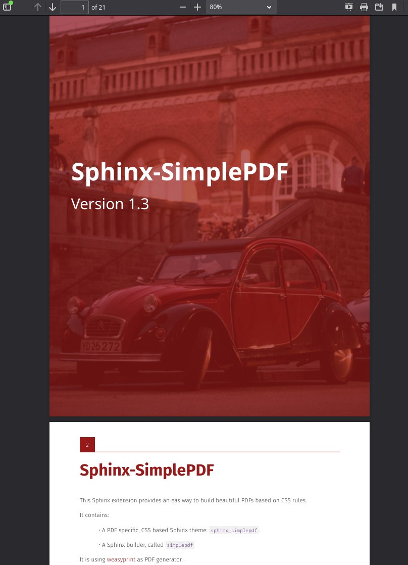 DanWos's tweet image. A new #sphinxdoc extension for PDF generation was born: 
Sphinx-SimplePDF 📕
sphinx-simplepdf.readthedocs.io

Install it via pip and run "make simplepdf". That's it.

It's based on #weasyprint (HTML/CSS only) and provides already a nice-looking PDF theme.

Give it a try 🕮