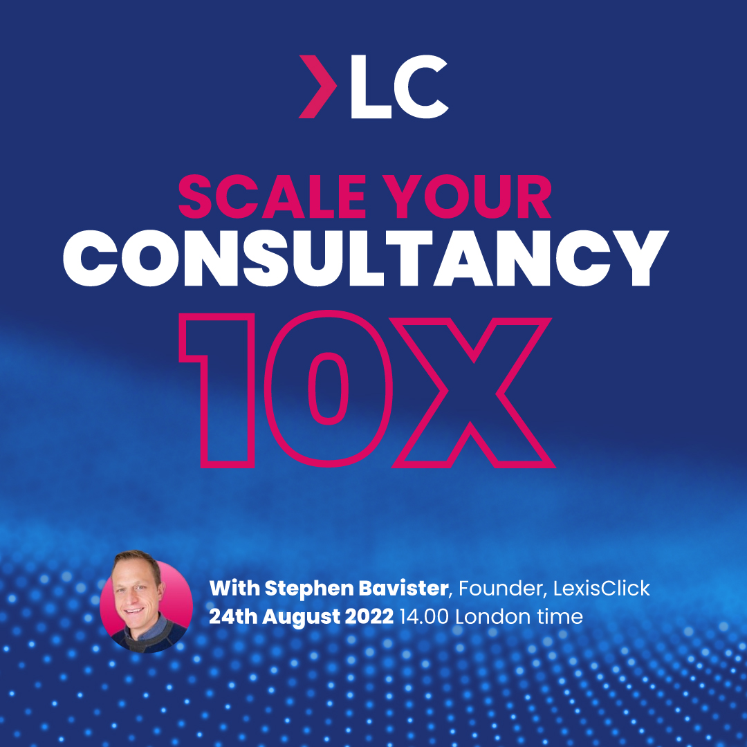 Scaling a #consultancy is hard, no questions about it. We at LexisClick have had to learn through experience and trial and error. 

We’ve opened up a few additional seats for our August #webinar to be held on Wed, August 24th at 14.00 London time. bit.ly/3PxOIzC