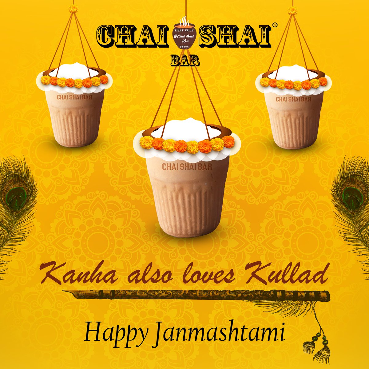 chaishaibar's tweet photo. We know what Kanha loves!
Celebrating Janmashtami the #ChaiShaiBar way
Happy Janmashtami 🙏
.
.
.
#Janmashtami #krishna #chaishaibarindia #chaishai #ChaiFranchise #kulhadlove #kulhadchai #franchiseindia #chailovers #Chaichain #businessopportunity #teafranchise https://t.co/v7L1ji6CLf