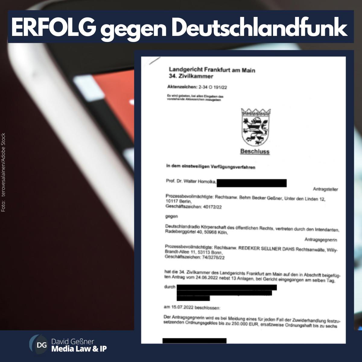 Weiterer Prozesserfolg für unseren Mandanten Rabbiner Prof. Dr. <a href="/HomolkaWalter/">Walter Homolka</a>, diesmal gegen #deutschlandradio

Das Deutschlandradio hat zahlreiche rechtswidrige Äußerungen über unseren Mandanten verbreitet, die ihm nun untersagt wurden.✅

#medienrecht #presserecht