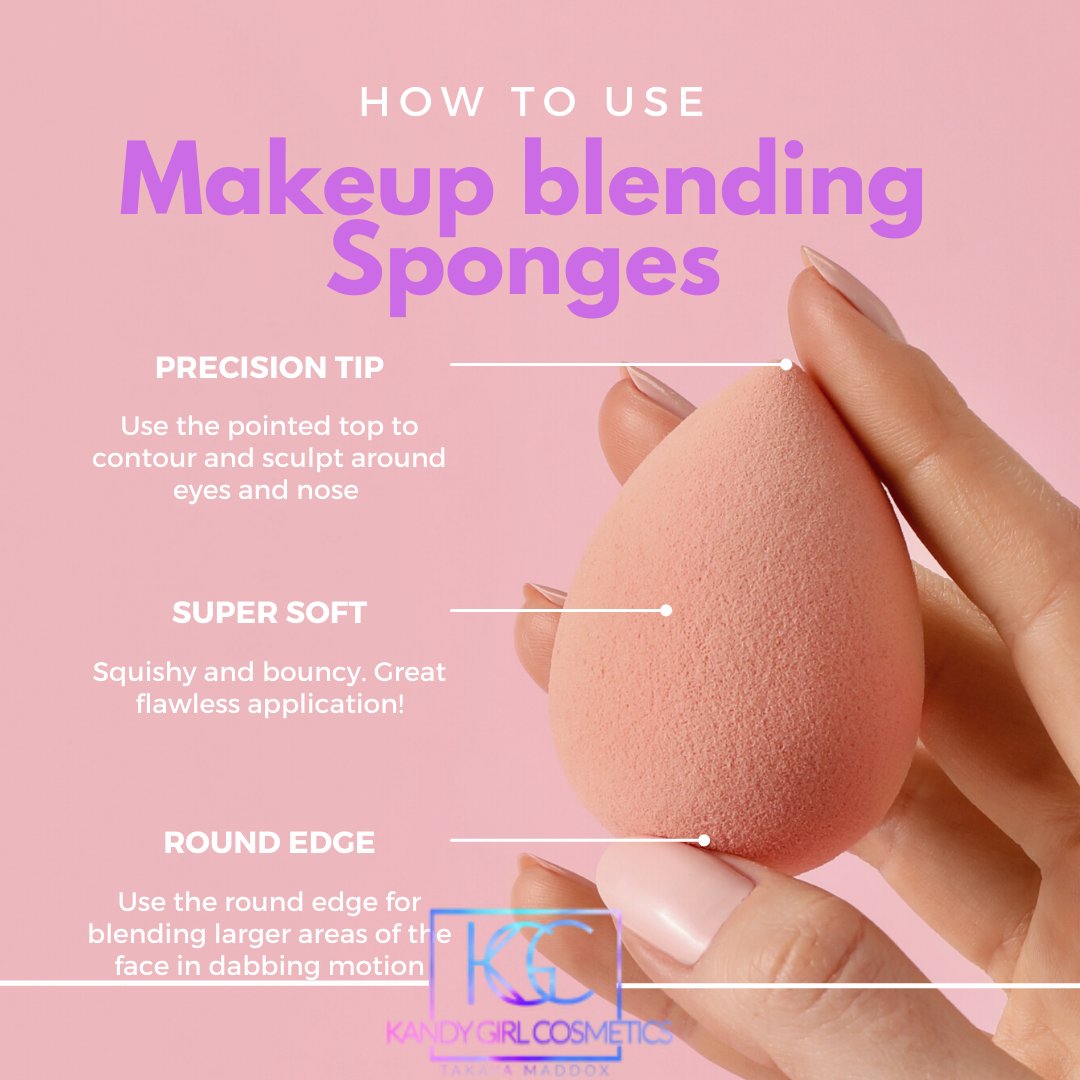 kayaskandy's tweet image. The trick to using a sponge most effectively is to saturate it with running water, squeeze out the excess, then squeeze it a few more times in a clean towel or paper towel.
kandygirlcosmetics.com

#blendingsponge #makeup #makeupartist #makeupaddict #makeuplover #foundationbrush