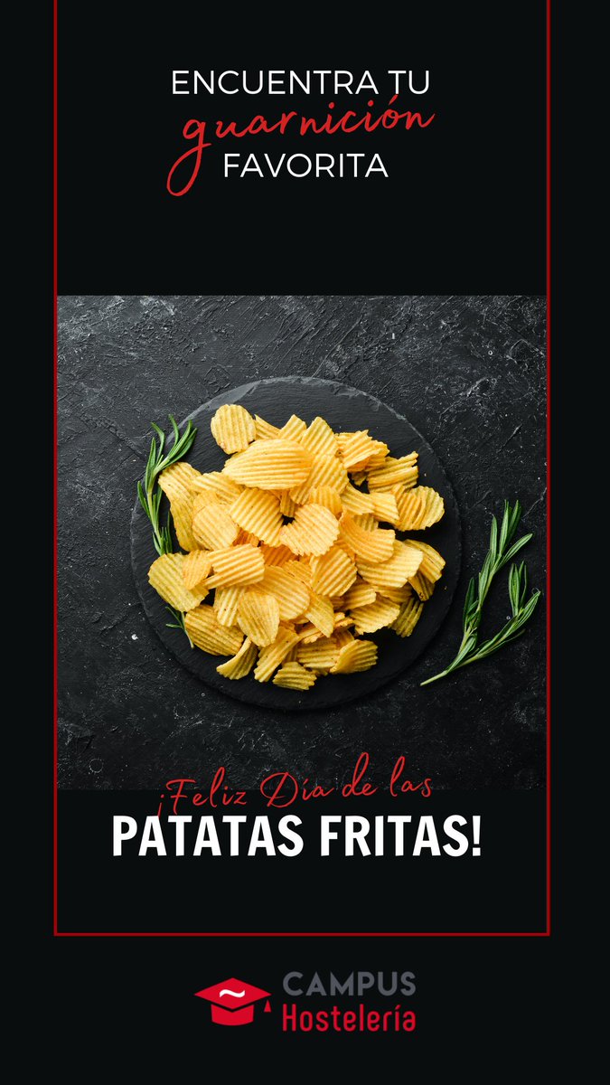 CampusCEHE's tweet photo. ¡Hoy es el día internacional de las patatas fritas!🍟
🧐¿a quien no le gusten las patatas fritas? Seguro que no hay nadie en la sala 🙈
¿Siguen siendo la guarnición estrella en tu negocio? 🤔
#campushosteleria #campusCEHE #HosteleríaDeEspaña #patatasfritas #guarnicion #patatas https://t.co/lIx6No4Qmm