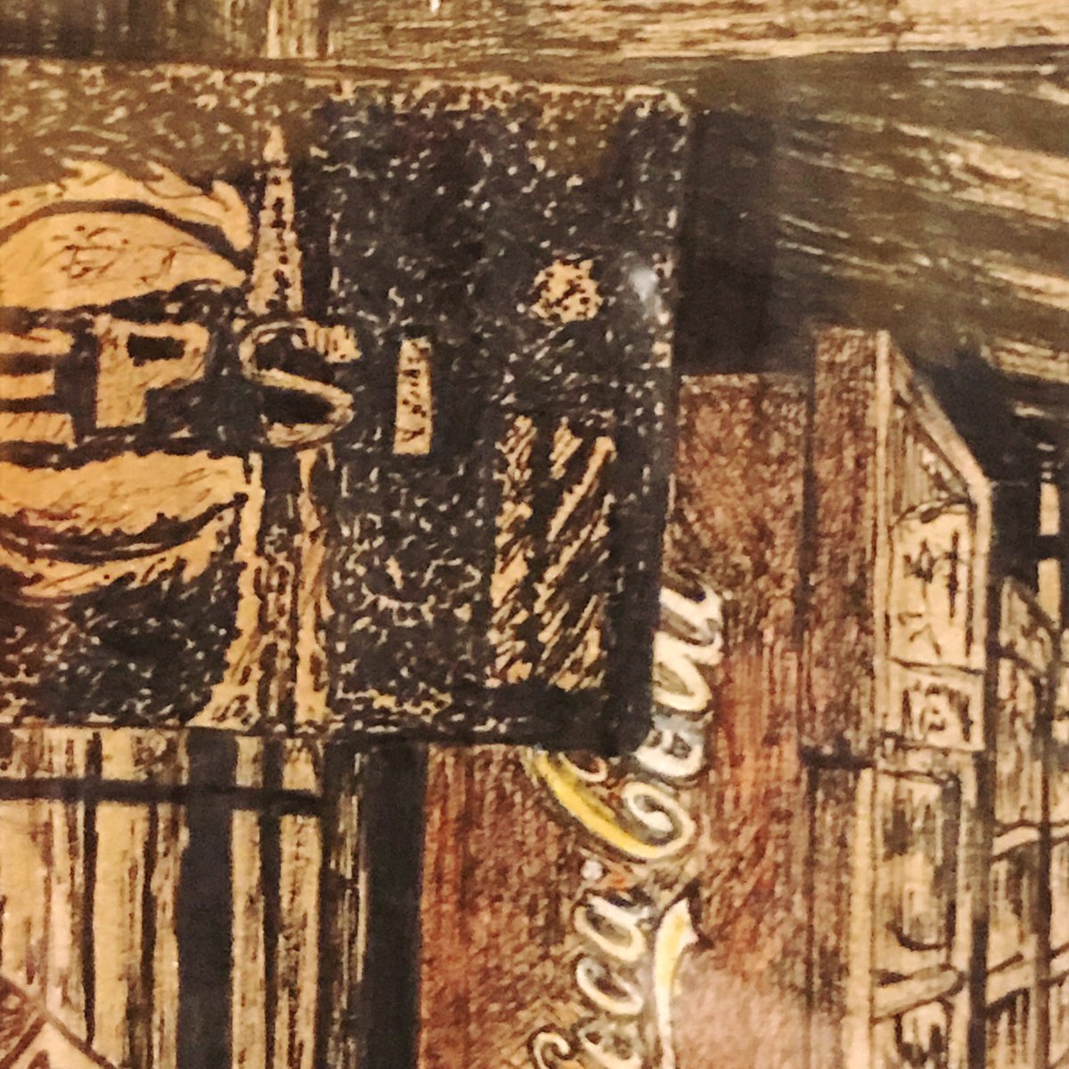 attic_circus's tweet photo. 屋根裏サーカス
作品情報②【作家名：ChiHaru】
「日常の中の廃墟」を表現するChiHaruさんの作品は、町にサーカスがやってくる時のワクワクが、退屈な日常に少し色づけしてくれる。そんな昭和の風景を哀愁漂うノスタルジックな雰囲気で表現されています。登場する猫が哀愁をぐっと引き立てています。 https://t.co/6K0eabvzhv