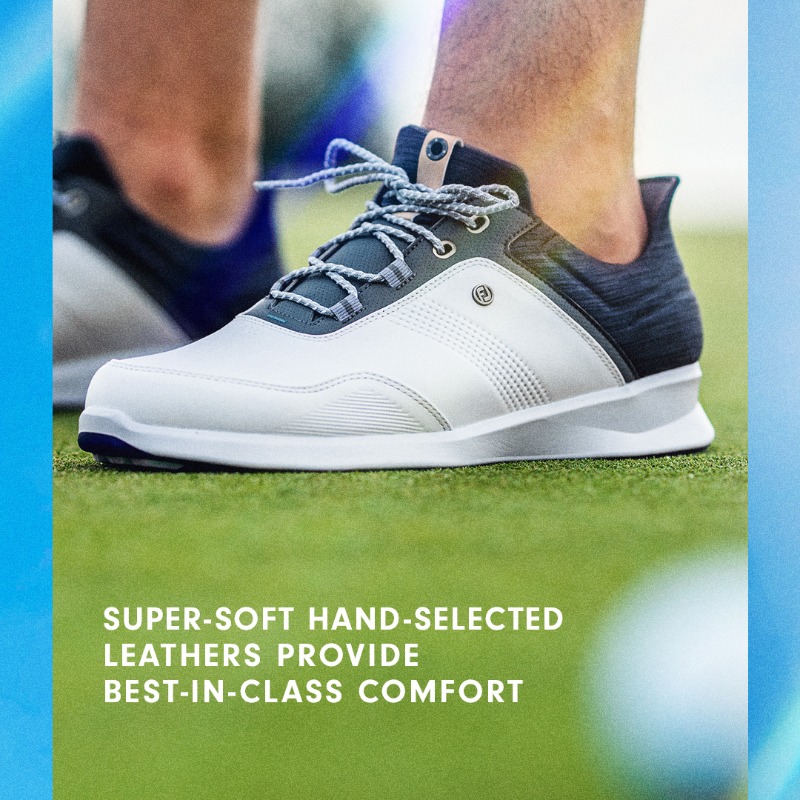 FootJoyEurope's tweet photo. New design, even more comfort.
The all-new Stratos is now available in men's and women's.
Luxurious soft leather 👍
StratoFoam underfoot cushioning 🙌
New padded heel for extra comfort 👌
#FootJoy #1ShoeinGolf #FJStratos