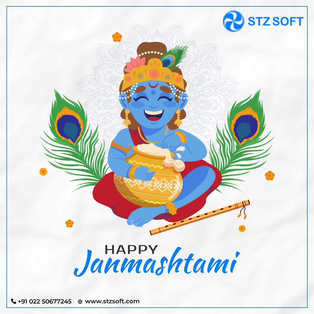 STZSoft's tweet photo. On this auspicious day may lord Krishna awaken our spirit and reminds us of his presence always. Have a Happy Krishna Janmashtami!

#जन्माष्टमी #श्रीकृष्ण_जन्माष्टमी #Janmashtami #KrishnaJanmashtami #happyjanmashtami #Janmashtami2022 #Gokulashtami
#janmashtamiwishes #STZSOFT https://t.co/5i1NZbBK6o