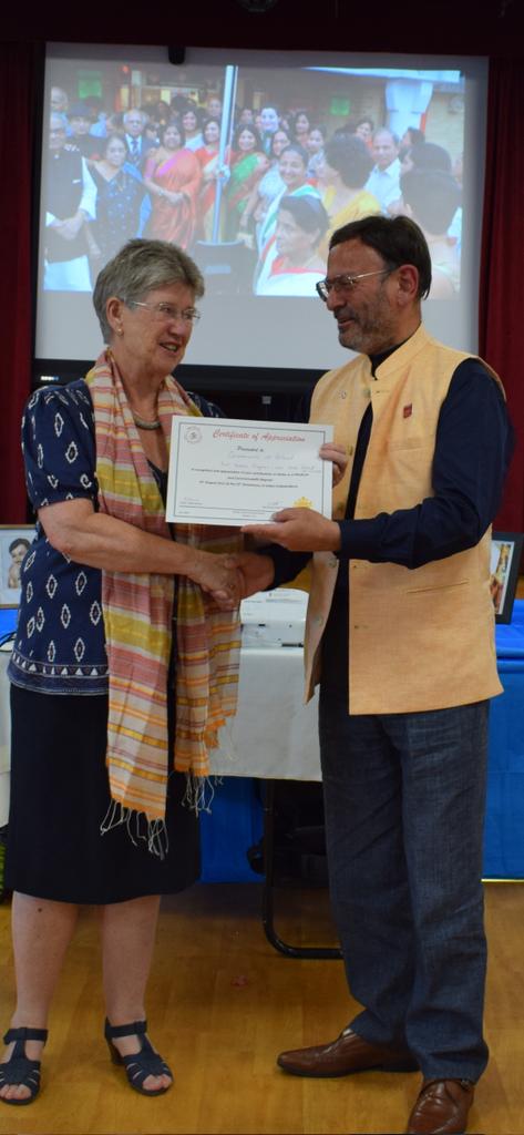 Minister of Justice Jane Hutt recognising the contributions of the Poles from the Windrush generation at India Centre Cardiff