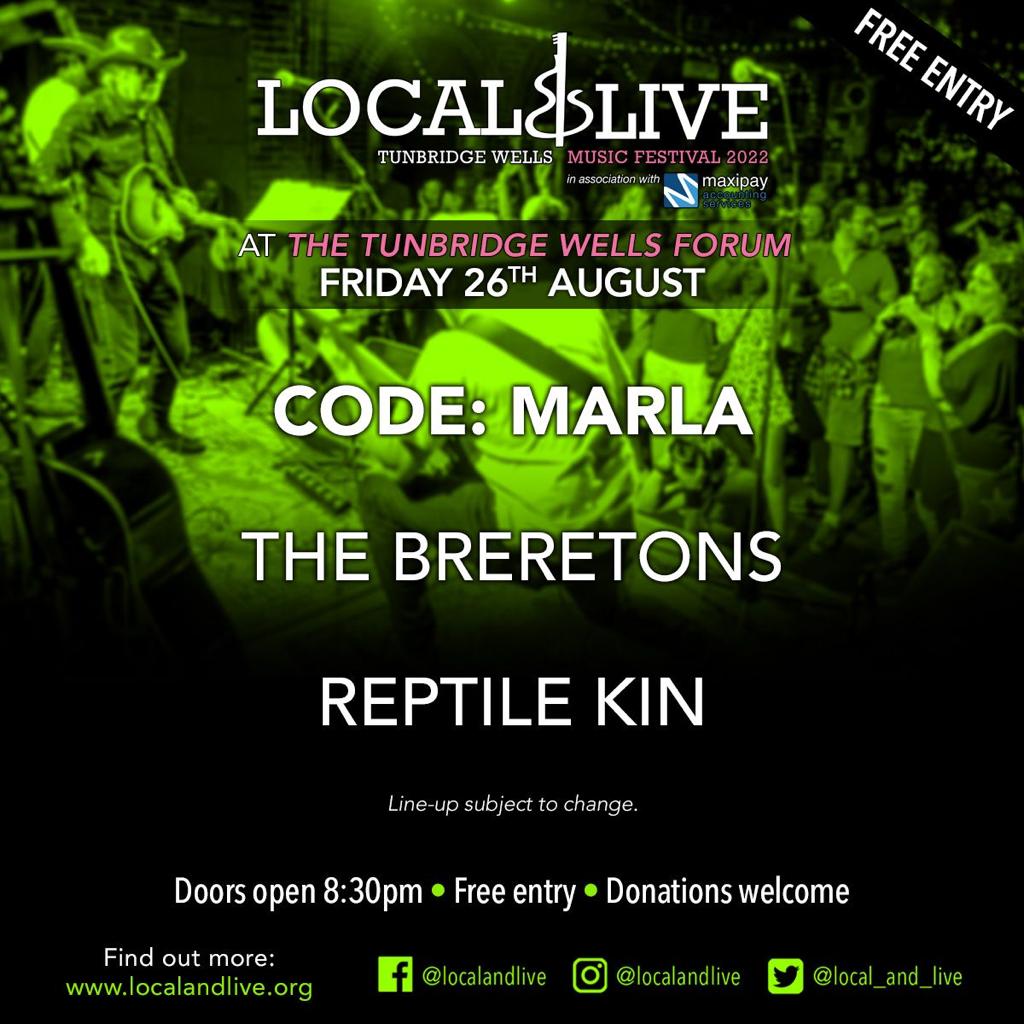 Just a week away from <a href="/Local_and_Live/">Local & Live</a> #TunbridgeWells #Music #Festival - we are hosting four shows - here is the line up for next Friday