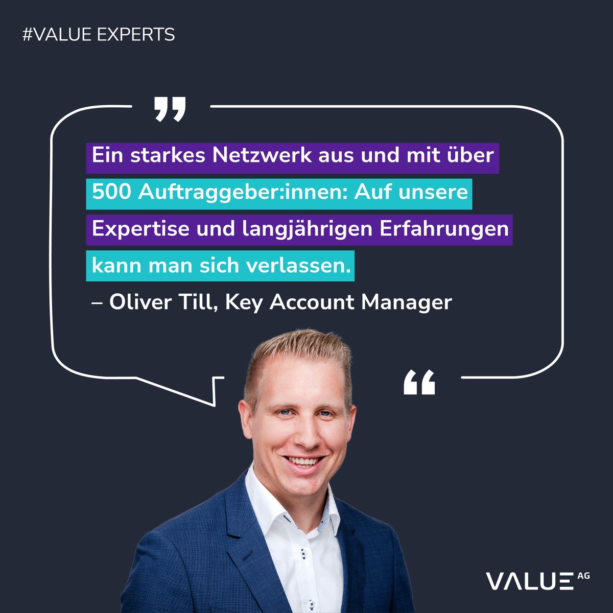 Wofür steht #ValueAG? "Ein starkes Netzwerk aus und mit über 500 Auftragnehmern: Auf unsere Expertise und langjährigen Erfahrungen kann man sich verlassen.“ Ab September wieder auf #Messen &amp; #Konferenzen vor Ort! Z.B. <a href="/SCOPE_Festival/">SCOPE_BusinessFestival</a> <a href="/EXPOREAL_Munich/">EXPO REAL</a> #Immobilienbewertung