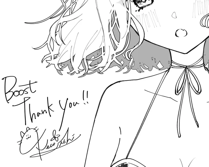 夏コミ新刊、BOOTHで昨日までにご注文頂いてた分すべて発送しました〜!
順次お届けできると思いますのでもう少しだけお待ちください🙏

BOOST下さった方にはこんな感じのモノクロイラスト1枚付けさせて頂いてますので、楽しんでもらえると嬉しいです💕 