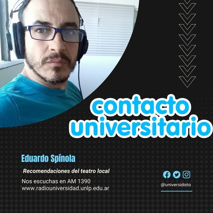 universidata's tweet photo. AIRE @eduardospinola9 columna de teatro y actividades culturales
Entrevista a Rocío Bergé de Mula Cultura.
#ContactoUniversitario AM 1390 @radioulaplata @unlp
Online en https://t.co/tPZdUYS2wD https://t.co/GgkRD0nhtb https://t.co/qtSkBE8j35