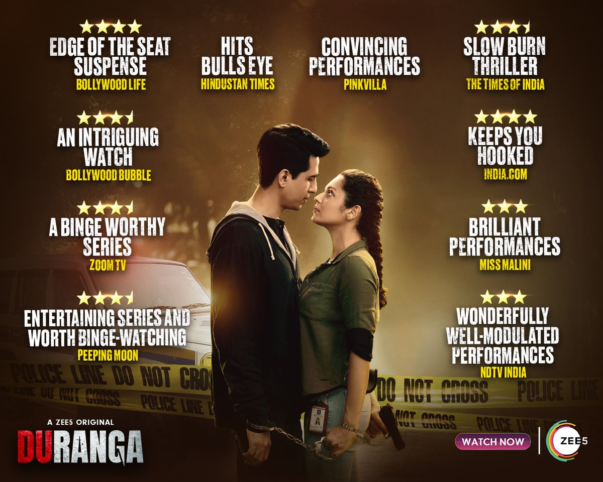 The only thing that isn’t a #Duranga secret is the love we’ve been receiving! 

#DurangaOnZEE5 watch now
zee5.onelink.me/fjNp/DurangaOn…

#ZEE5OriginalSeries

An official adaptation of the Korean Drama, ‘Flower Of Evil’.