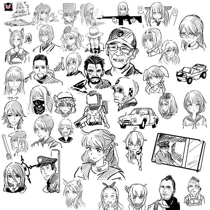 皆さんから頂いたリクエスト描けた…!
結構リハビリになった… 