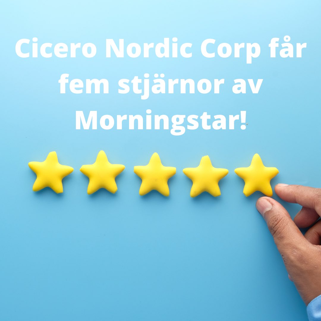 🌟 Nu har även Cicero Nordic Corporate Bond fått fem stjärnor av Morningstar. Sedan tidigare har även Cicero Global och Aktiespararna Direktavkastning fem stjärnor. Totalt 6 av 9 fonder i Ciceros fondutbud har nu fyra eller fem Morningstarstjärnor.📚 Läs mer via hemsidan!