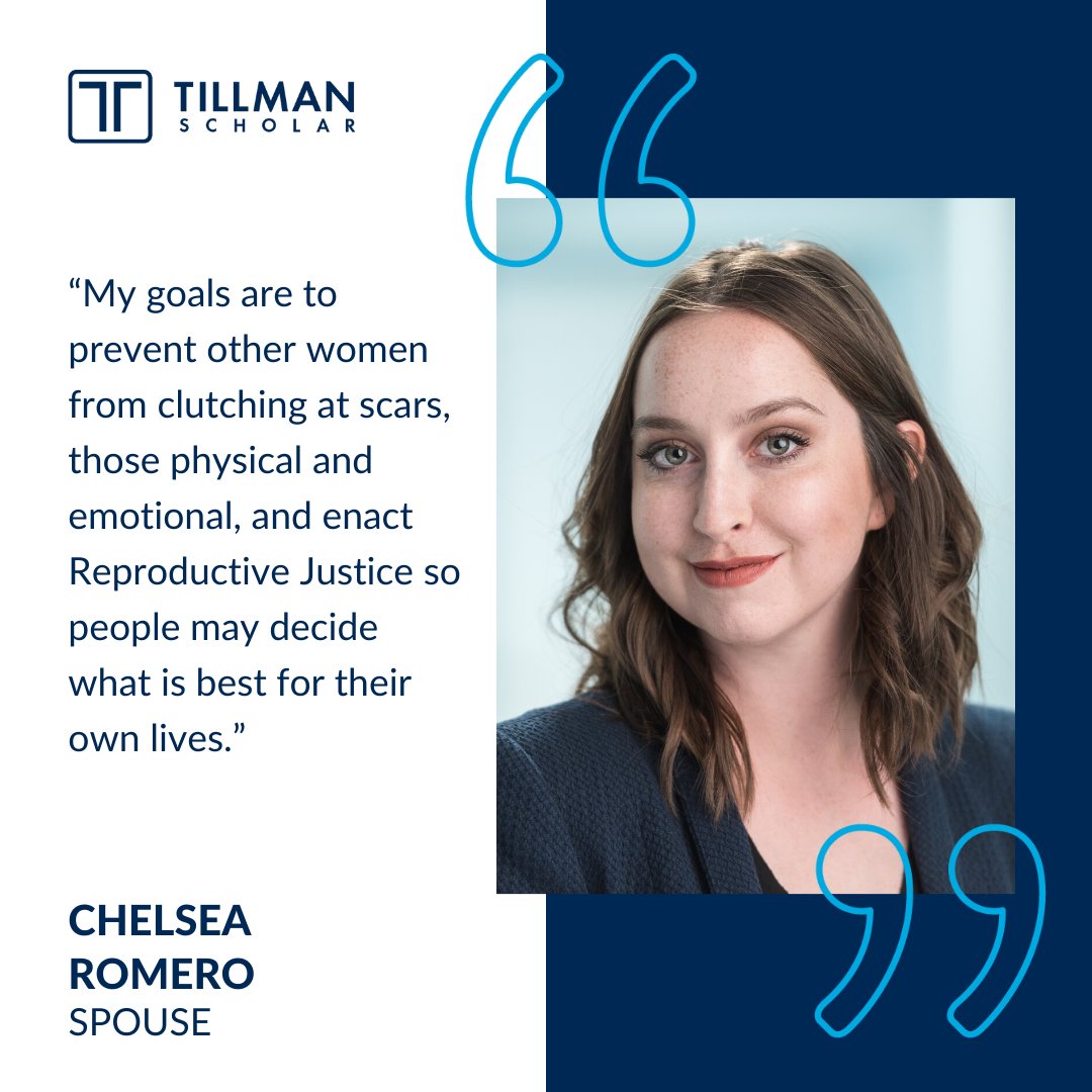 pattillmanfnd's tweet photo. “My goals are to prevent other women from clutching at scars, those physical & emotional & enact Reproductive Justice so people may decide what is best for their own lives.”
Meet 2022 Tillman Scholar Chelsea Romero & the 2022 class: https://t.co/wIFjdPH3MR
#60DaysofScholars https://t.co/mzgIHxmCj4