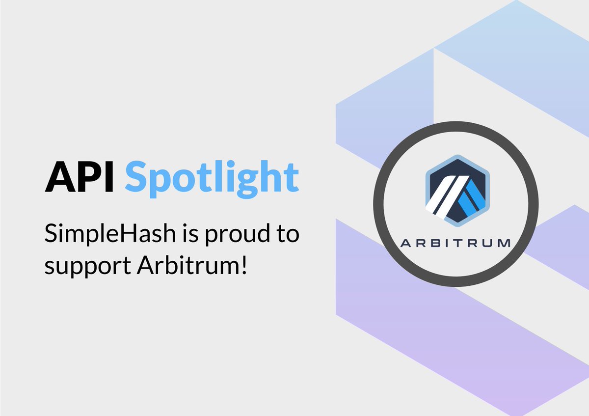 SimpleHashInc's tweet image. Building LIGHTNING FAST ⚡️ NFT apps on Arbitrum have never been easier with @SimpleHashInc 🚀

@arbitrum is an optimistic rollup Layer 2 of ETH, with ultra low-cost &amp;amp; fast transactions 👇