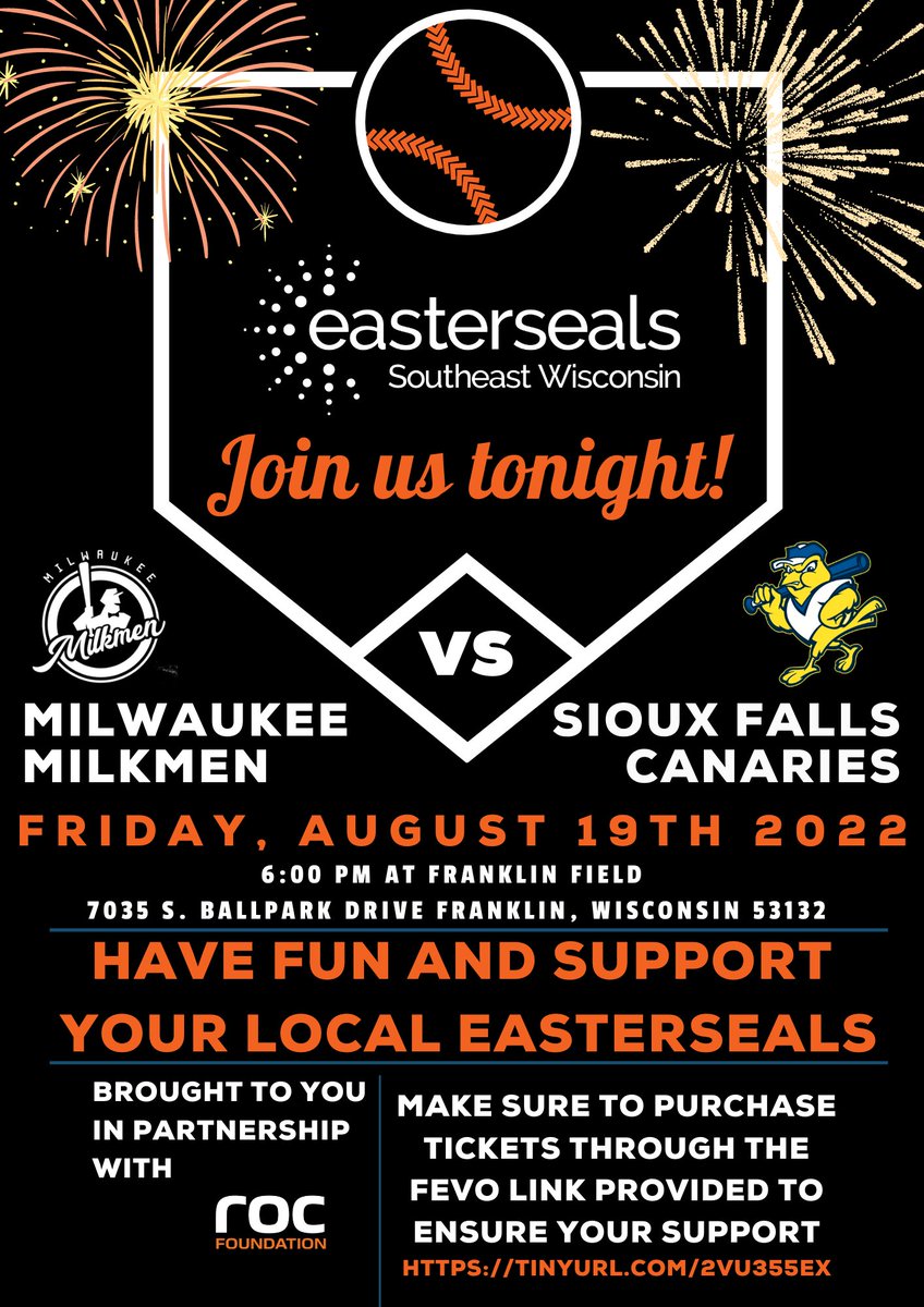⚾️TODAY IS GAME DAY!!! Join us as we cheer on the Milwaukee Milkmen <a href="/6/">Adrián Lamo</a>:00pm 😲Annnnd they have added fireworks to tonight's game!! 
GET YOUR TICKETS HERE -> tinyurl.com/2vu355ex