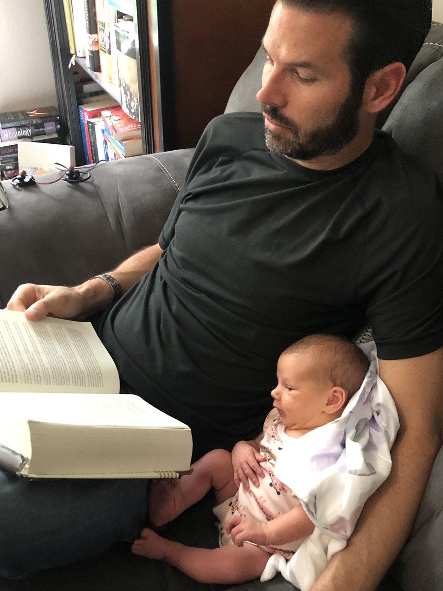 DrJustinbass's tweet photo. Mikaela listening to #RobertAlter’s translation of the Prophet #Ezekiel. She found some of the translation fresh and elegant, but she said she still prefers the NASB. https://t.co/ULSPKyB7Gy