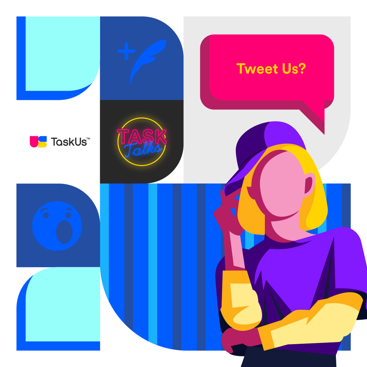 TaskUs's tweet photo. Have any outsourcing questions you’ve always been itching to ask? Hit us up at #TaskTalks and we’ll do our best to explain. https://t.co/YpxS1V9XJg